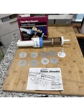 Hamilton Beach Super Shooter Cookie Press Food Decorator Vintage In Box *